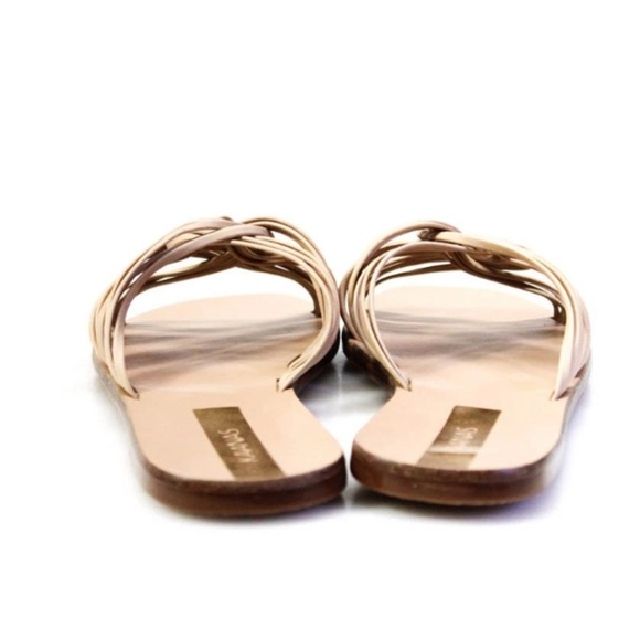 NIB KAANAS Miciela Sandals Beige 5 Strappy Knotted Leather Slide - Picture 3 of 10